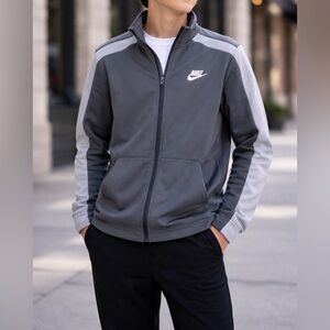 Nike Boys Zip Up Jacket Large | Gray Track Jacket Athletic GUC